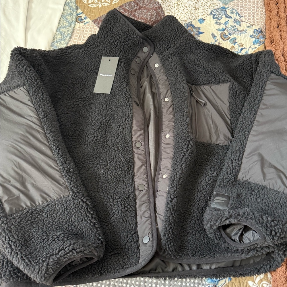 Fabletics Charcoal Fleece Jacket